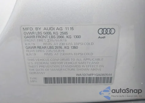 2016 Audi Q5 3.0T Premium Plus from USA, damaged, VIN WA1D7AFP1GA080544